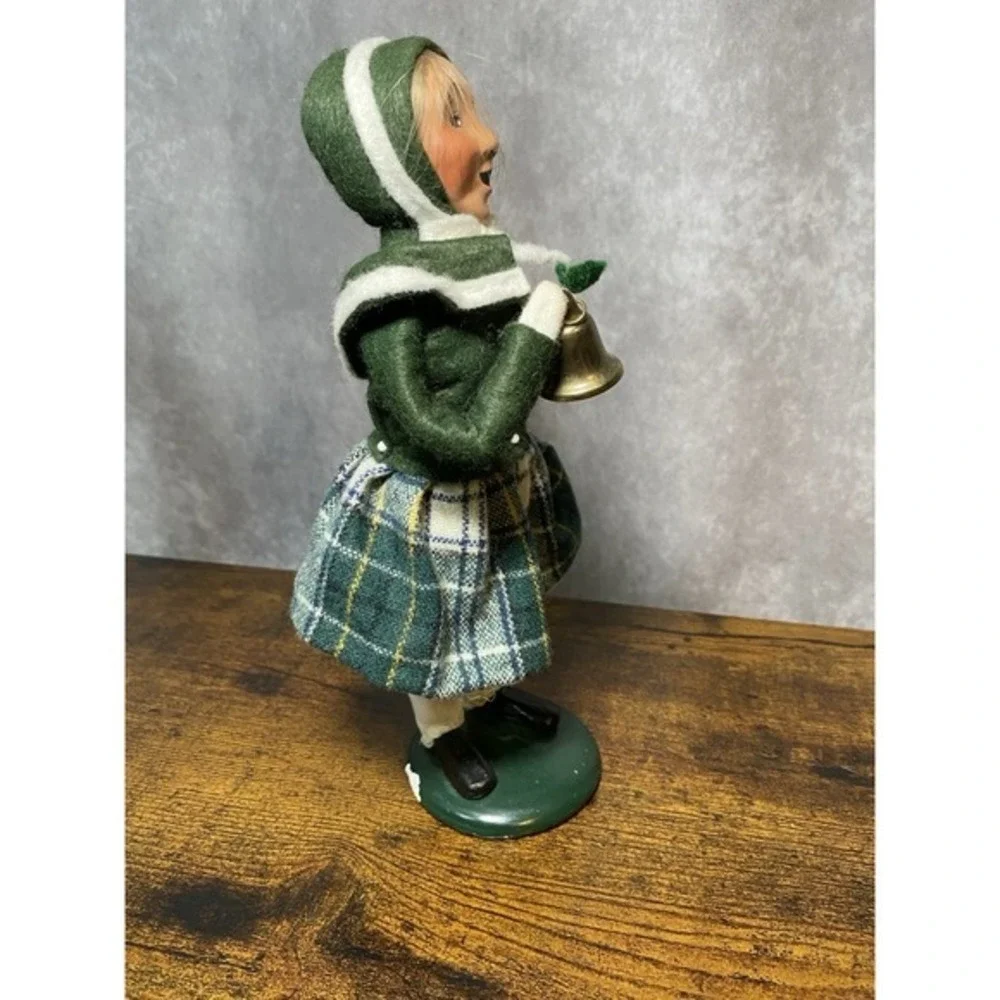 Vintage Byers Choice Carolers‎ Girl Doll Figurine With Bell Christmas 90s